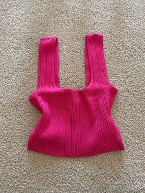 H&M Hot Pink Ribbed Tank Top
